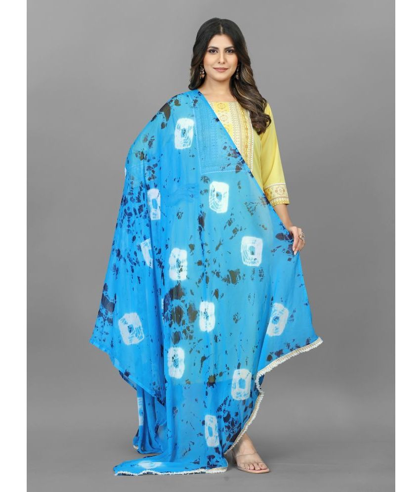     			A TO Z CART Turquoise Georgette Women's Dupatta - ( Pack of 1 )