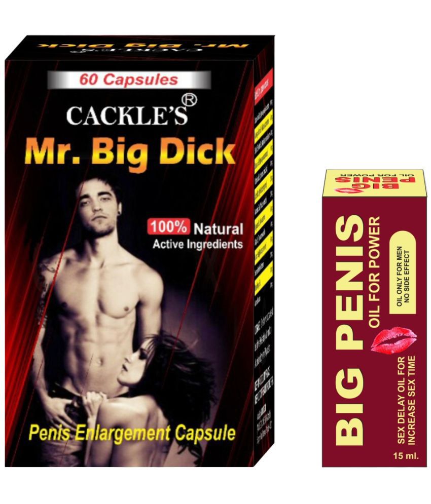     			Cackle's Mr. Big Dick Herbal Capsule 60no.s & Big Penis Oil 15ml For Men Combo Pack of 2