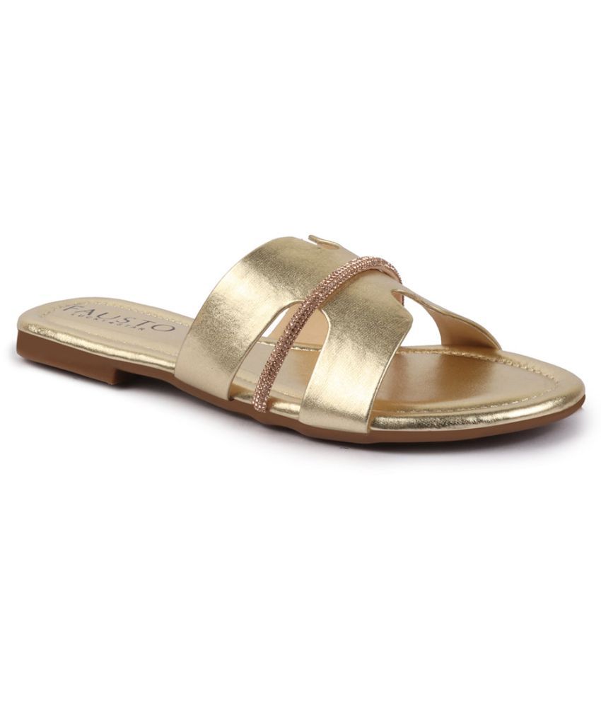     			Fausto Gold Women's Flats