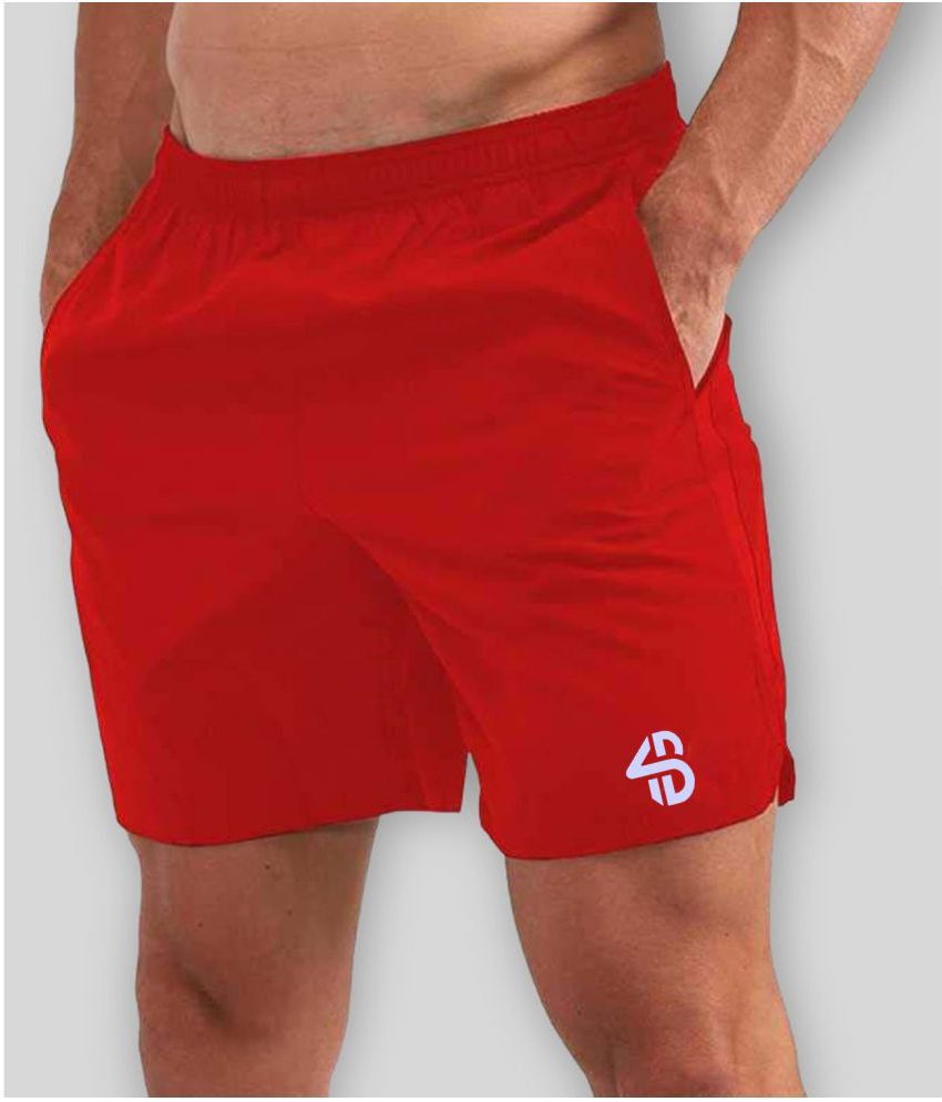     			Forbro Red Polyester Lycra Men's Football Shorts ( Pack of 1 )
