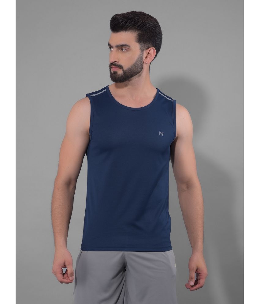     			Force NXT Navy Polyester Regular Fit Men's Sports T-Shirt ( Pack of 1 )