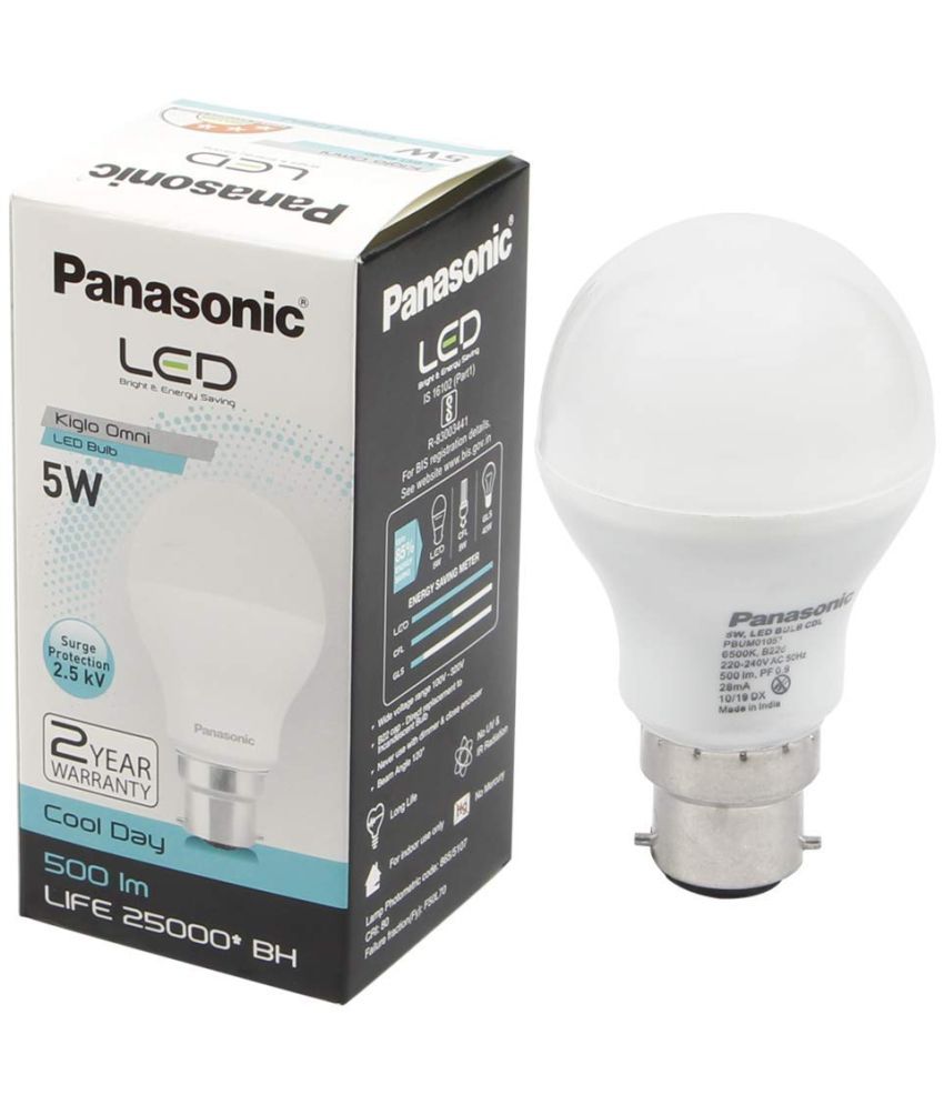     			Panasonic 5W Cool Day Light LED Bulb ( Single Pack )