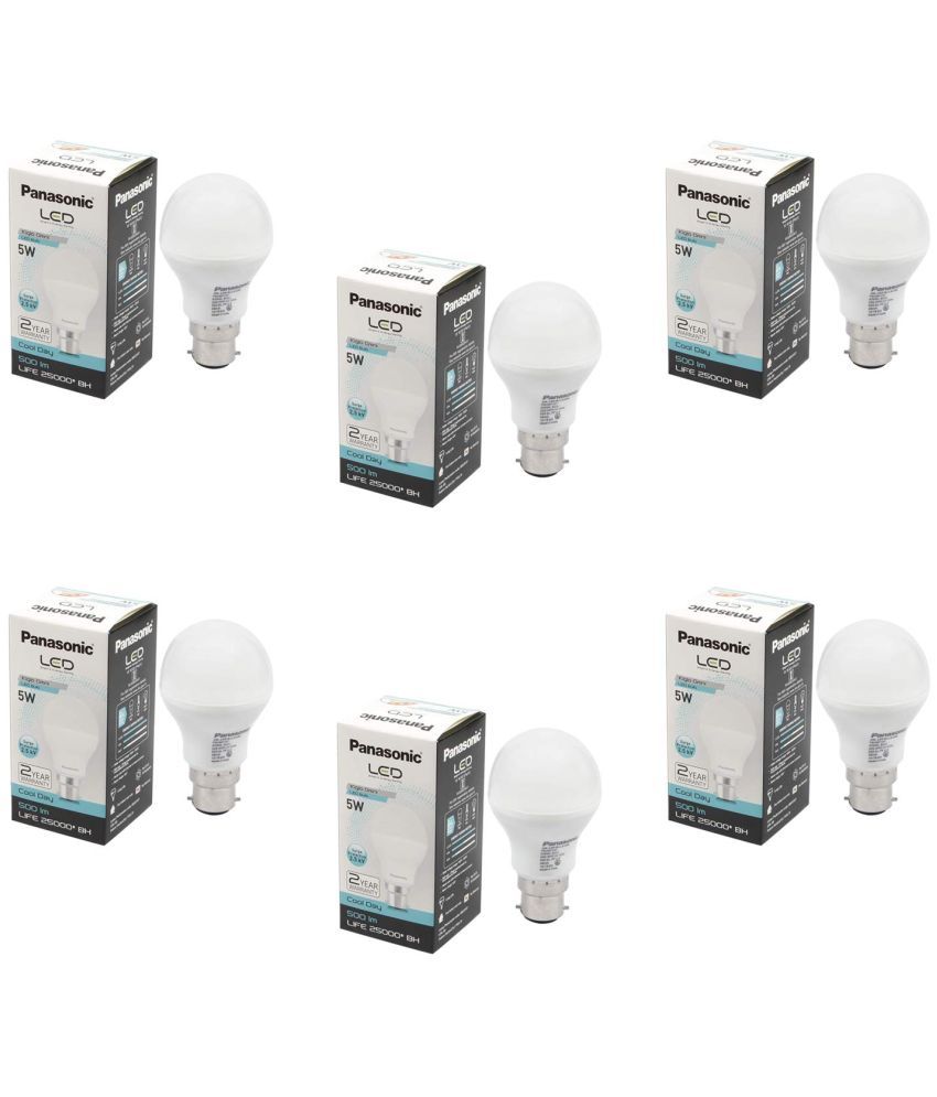     			Panasonic 5W Cool Day Light LED Bulb ( Pack of 6 )