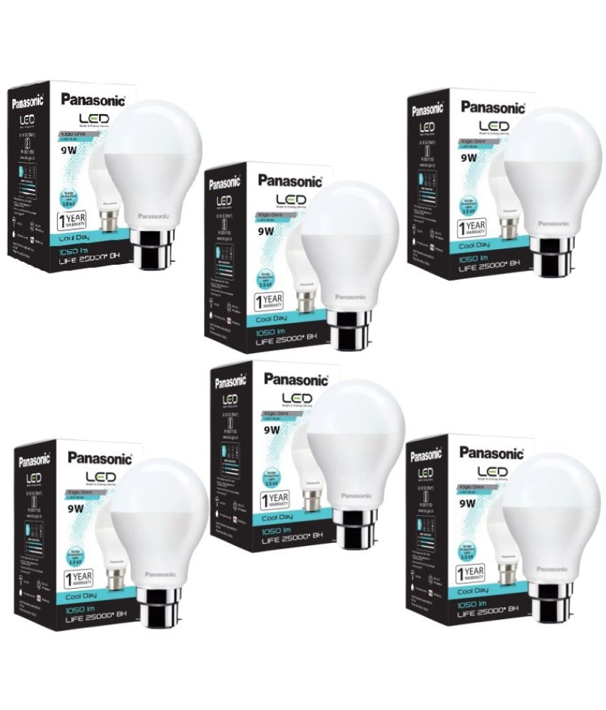     			Panasonic 9W Cool Day Light LED Bulb ( Pack of 6 )
