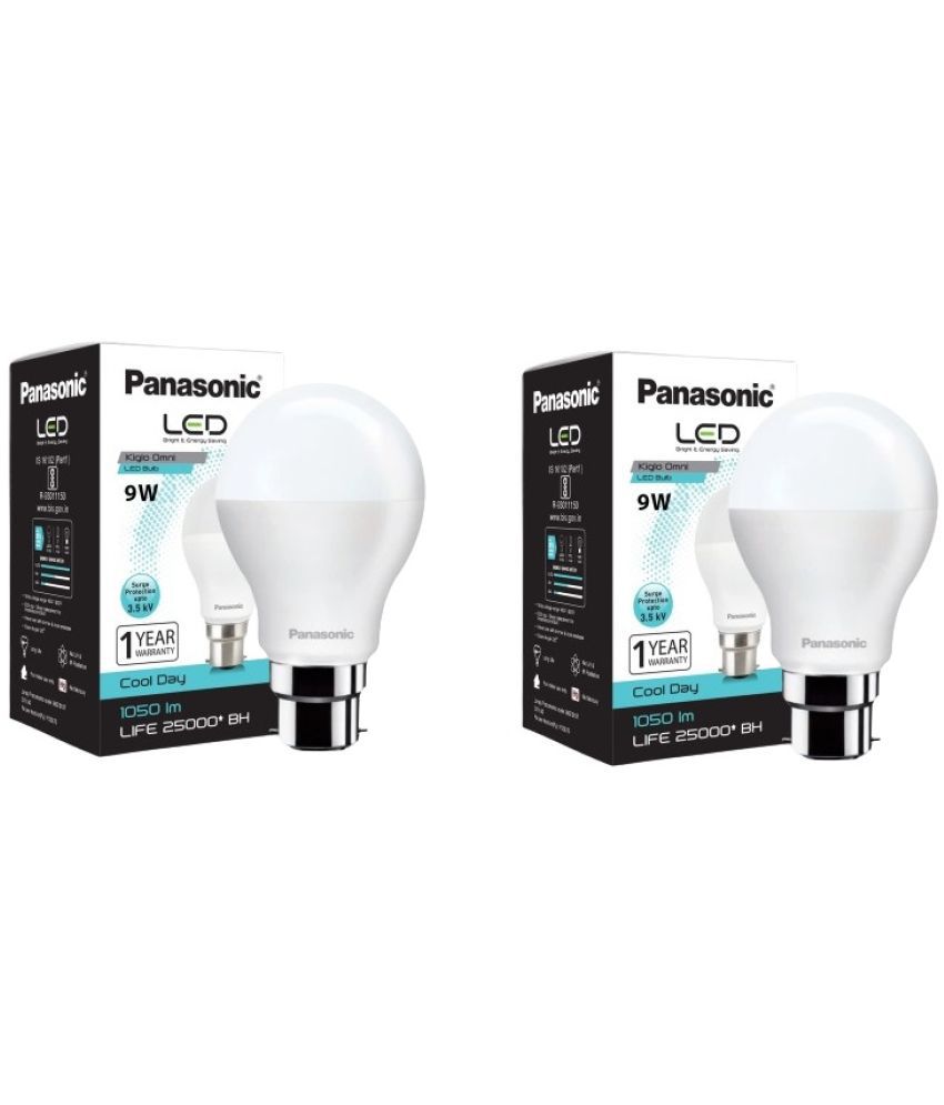     			Panasonic 9W Cool Day Light LED Bulb ( Pack of 2 )