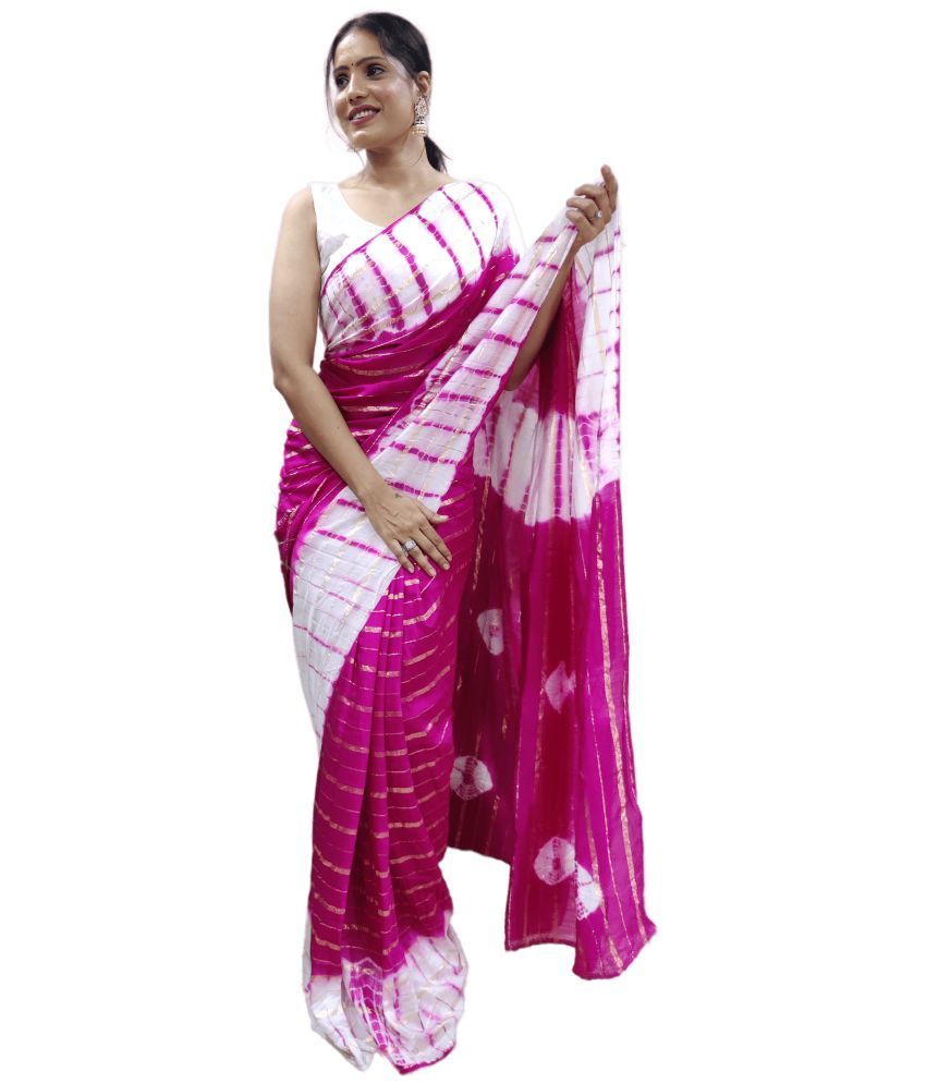     			Sidhidata Nylon Colorblock Saree With Blouse Piece - Pink ( Pack of 1 )