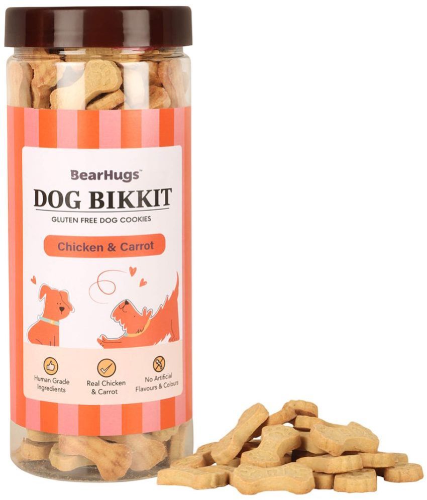     			BearHugs Dog Biscuits with Real Chicken & Carrot | Gluten-Free Treats for Dogs and Puppies | All Life Stages (Pack of 1, 500 gm)