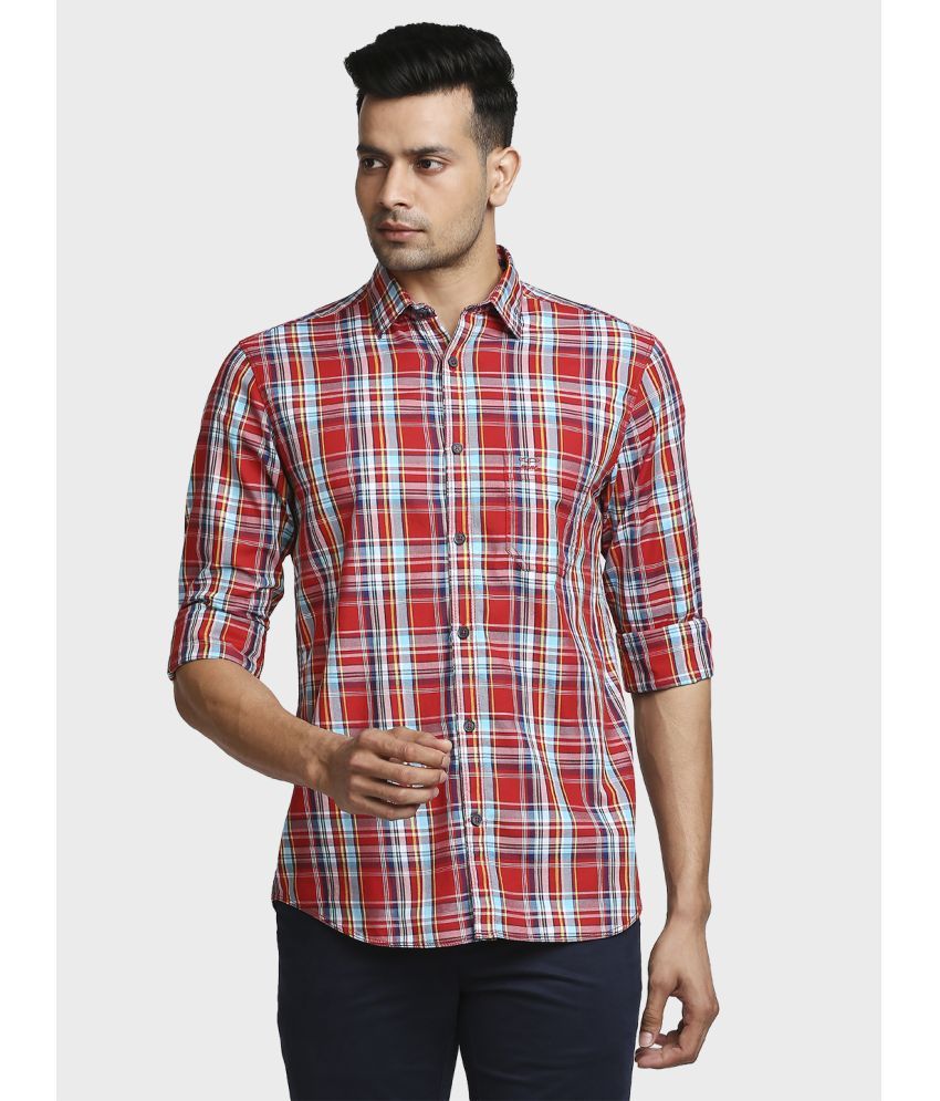     			Colorplus 100% Cotton Regular Fit Checks Full Sleeves Men's Casual Shirt - Red ( Pack of 1 )