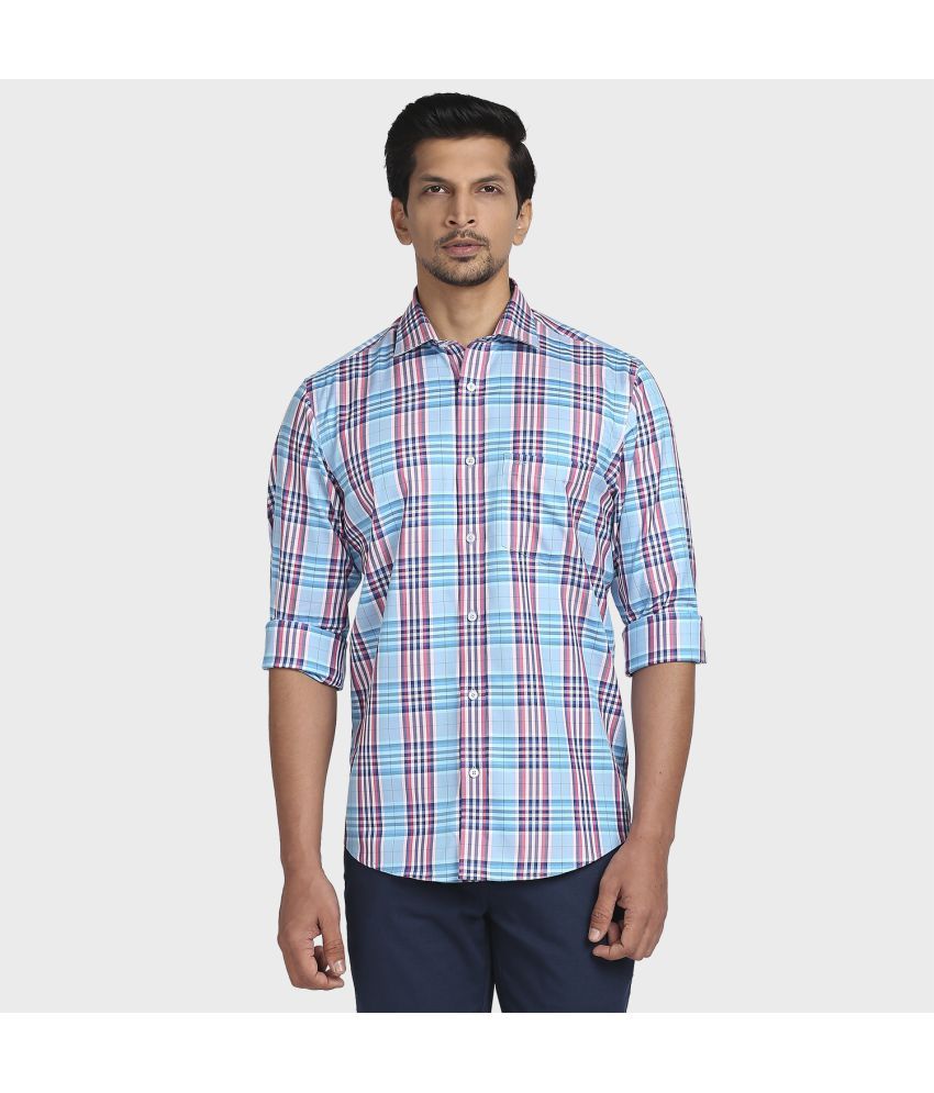     			Colorplus 100% Cotton Regular Fit Checks Full Sleeves Men's Casual Shirt - Blue ( Pack of 1 )