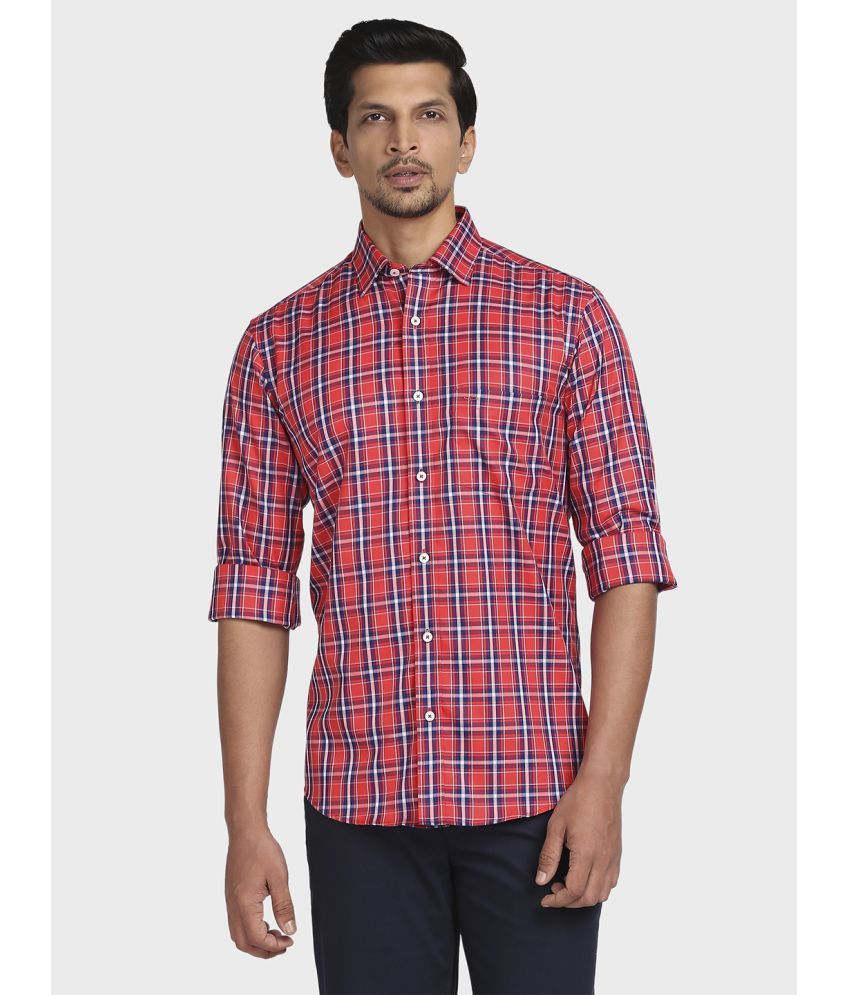     			Colorplus 100% Cotton Regular Fit Checks Full Sleeves Men's Casual Shirt - Red ( Pack of 1 )