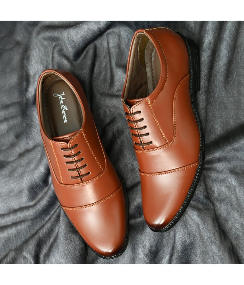     			John Karsun Tan Men's Oxford Formal Shoes