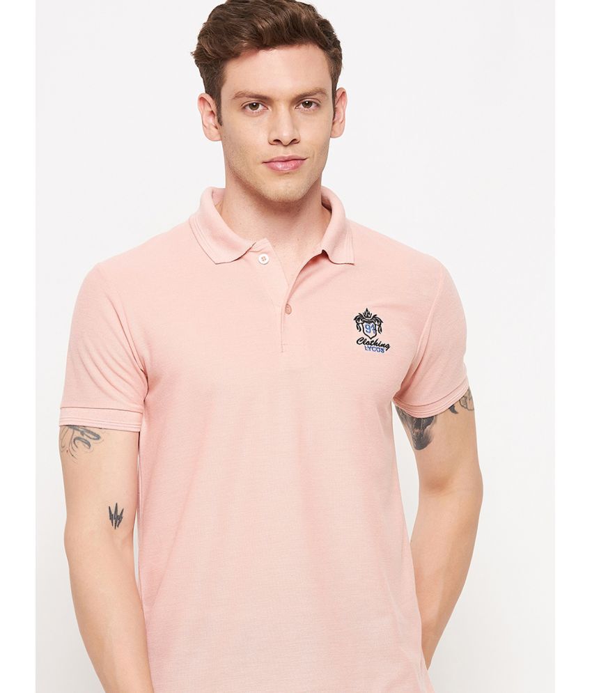     			Lycos Cotton Blend Regular Fit Solid Half Sleeves Men's Polo T Shirt - Pink ( Pack of 1 )