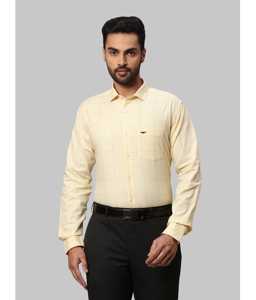     			Park Avenue 100% Cotton Slim Fit Checks Full Sleeves Men's Casual Shirt - Yellow ( Pack of 1 )