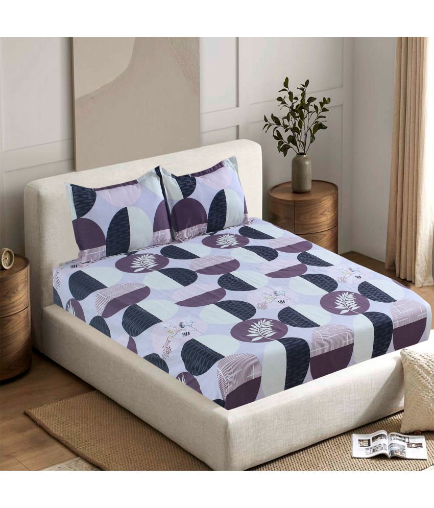     			Valtellina Cotton Nature 1 Double Bedsheet with 2 Pillow Covers - Multicolor