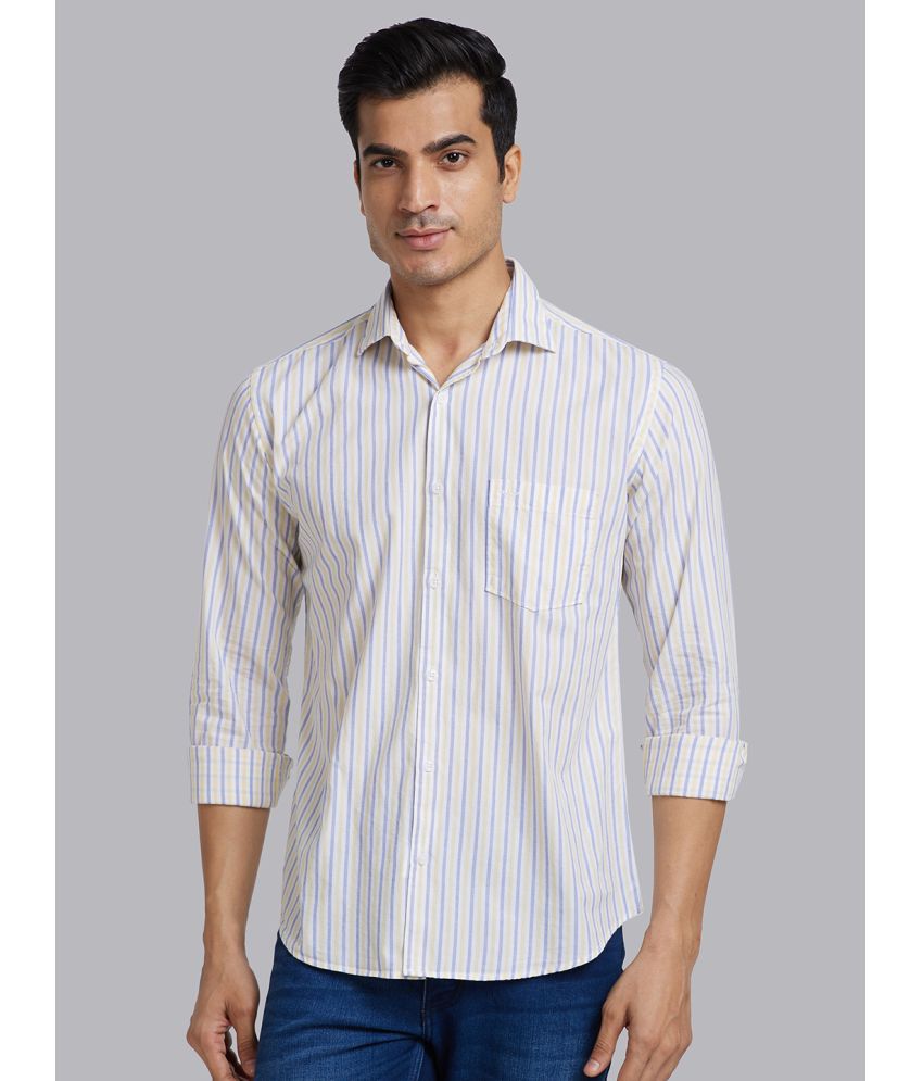     			Park Avenue 100% Cotton Slim Fit Striped Full Sleeves Men's Casual Shirt - Blue ( Pack of 1 )