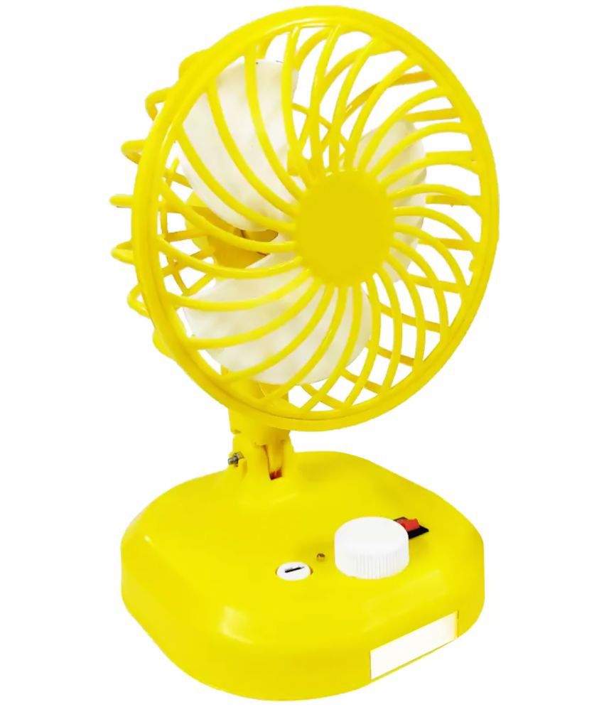     			Portable rechargeable Fan With 7 Speed modes with led light.