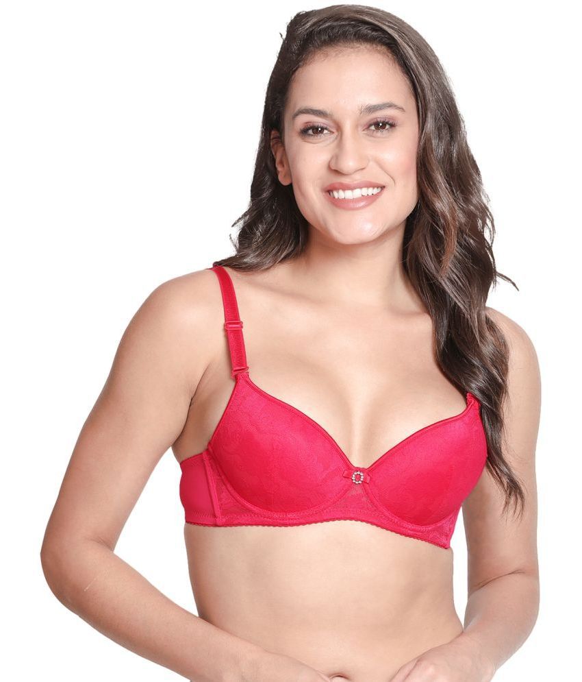     			Susie Pink Lace Lightly Padded Women's Push Up Bra ( Pack of 1 )