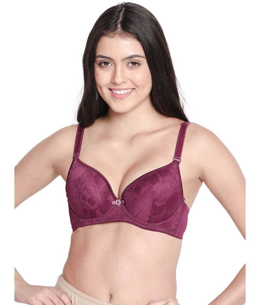     			Susie Purple Lace Lightly Padded Women's Push Up Bra ( Pack of 1 )