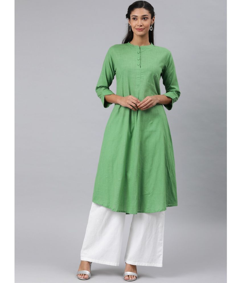     			Vaamsi Cotton Solid A-line Women's Kurti - Green ( Pack of 1 )