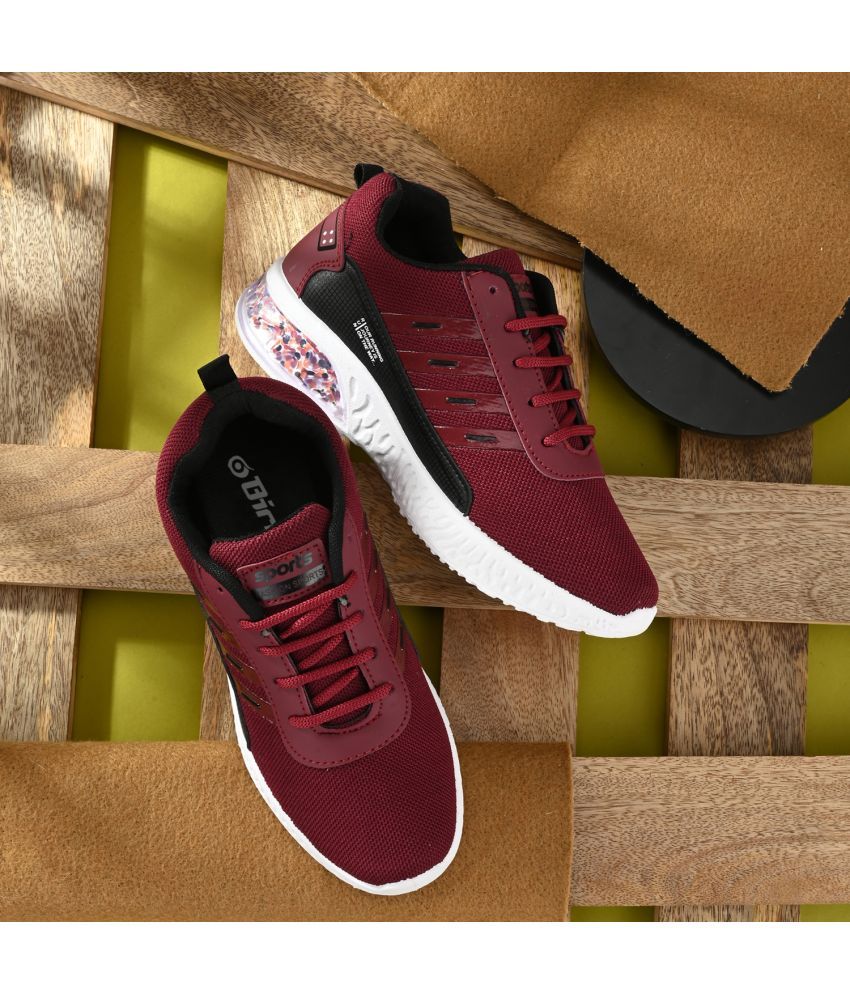     			Birde Maroon Men's Sports Running Shoes