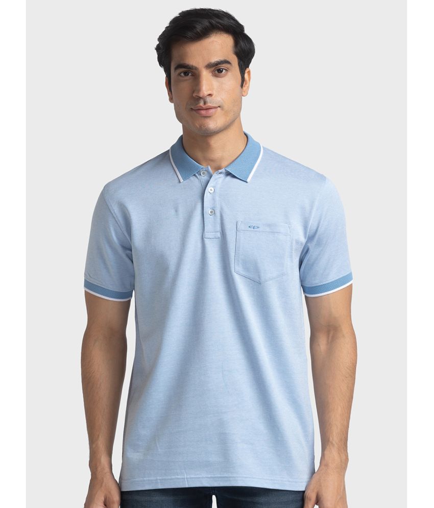     			Colorplus Cotton Regular Fit Solid Half Sleeves Men's Polo T Shirt - Blue ( Pack of 1 )