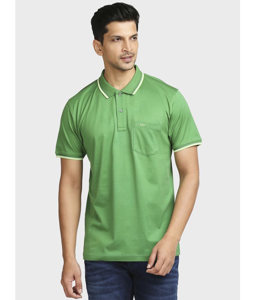     			Colorplus Cotton Regular Fit Solid Half Sleeves Men's Polo T Shirt - Green ( Pack of 1 )