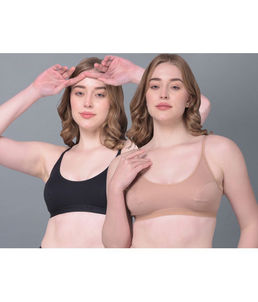     			Dollar Missy Pack of 2 Cotton Women's Teenage Bra ( Multicolor ) DSP-3003-BK-RO-PO2