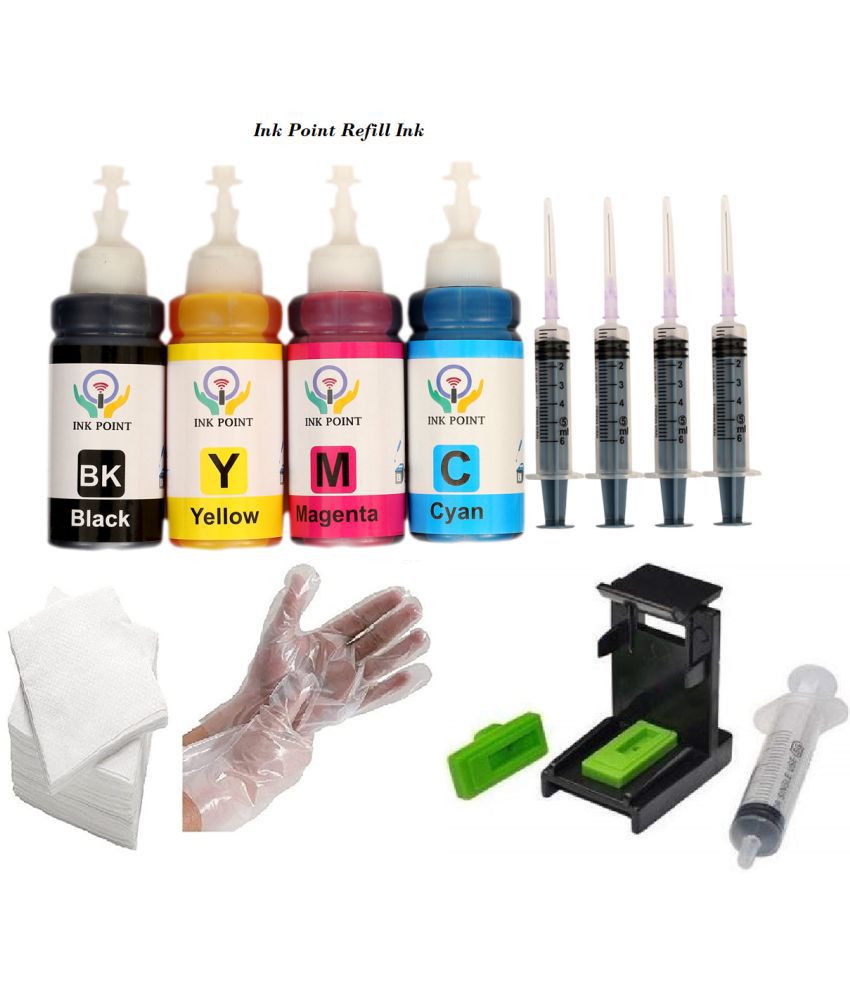     			INK POINT Assorted Pack of 4 Toner for INK POINT 805 HP cartridge REFILL KIT hp printer HP Deskjet 2330, 2331, 2332, 2333, 2720, 2721, 2722