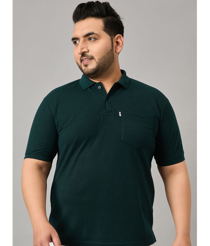     			MXN Pack of 1 Cotton Blend Regular Fit Solid Half Sleeves Men's Polo T Shirt ( Dark Green )