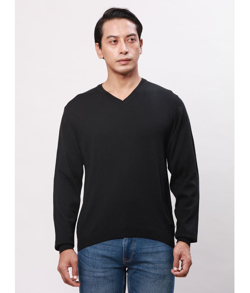     			Park Avenue Acrylic V-Neck Men's Full Sleeves Pullover Sweater - Black ( Pack of 1 )