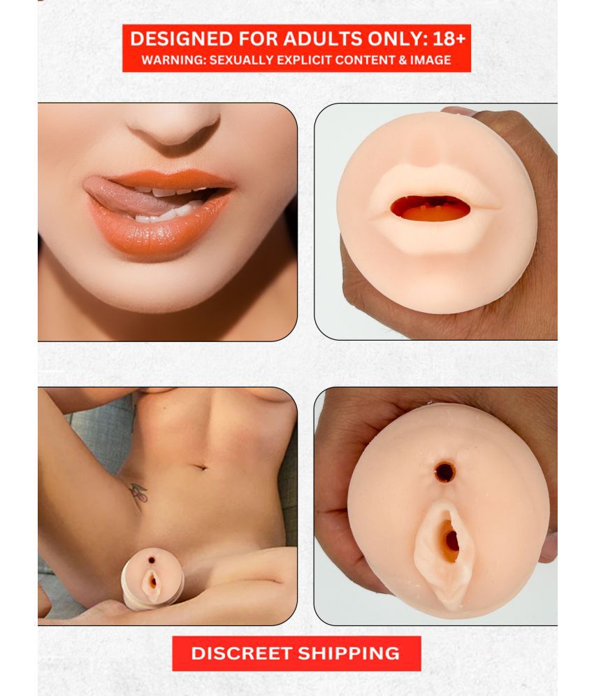     			Realistic Fleshlight- Stretchable and Adjustable Handjob Masturbator | Vagina, Anus, and Mouth | Oral Sex Stroker for Men