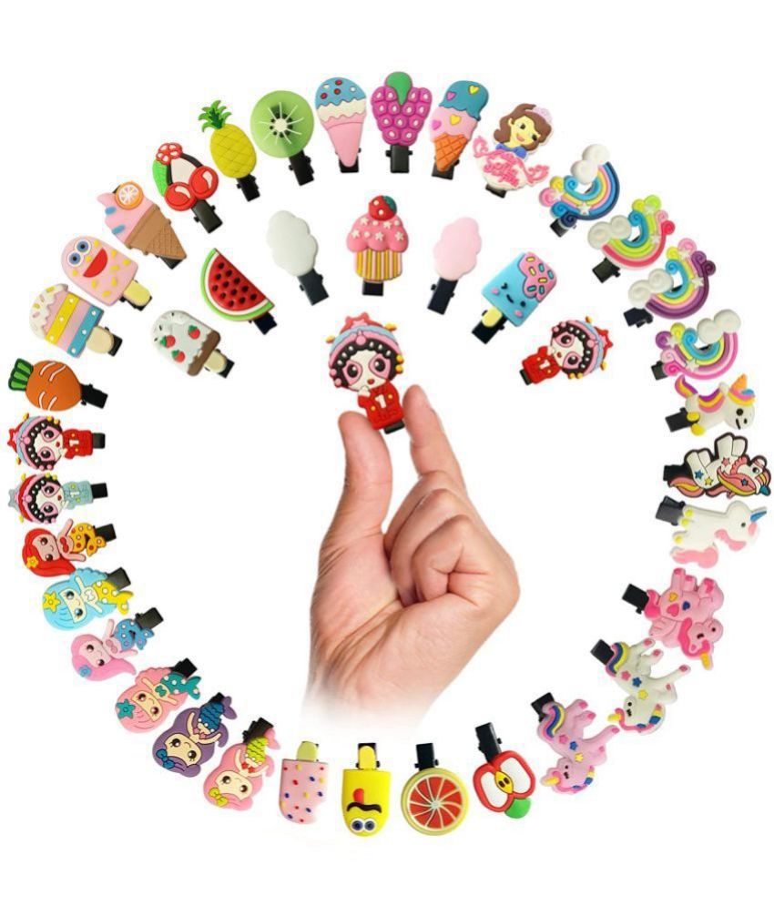     			Rock World Kids Hair Clips, Colorful Rainbow, Cartoon Hair Clips, Hair Accessories for Baby Girls - 20 Pieces Mix Design
