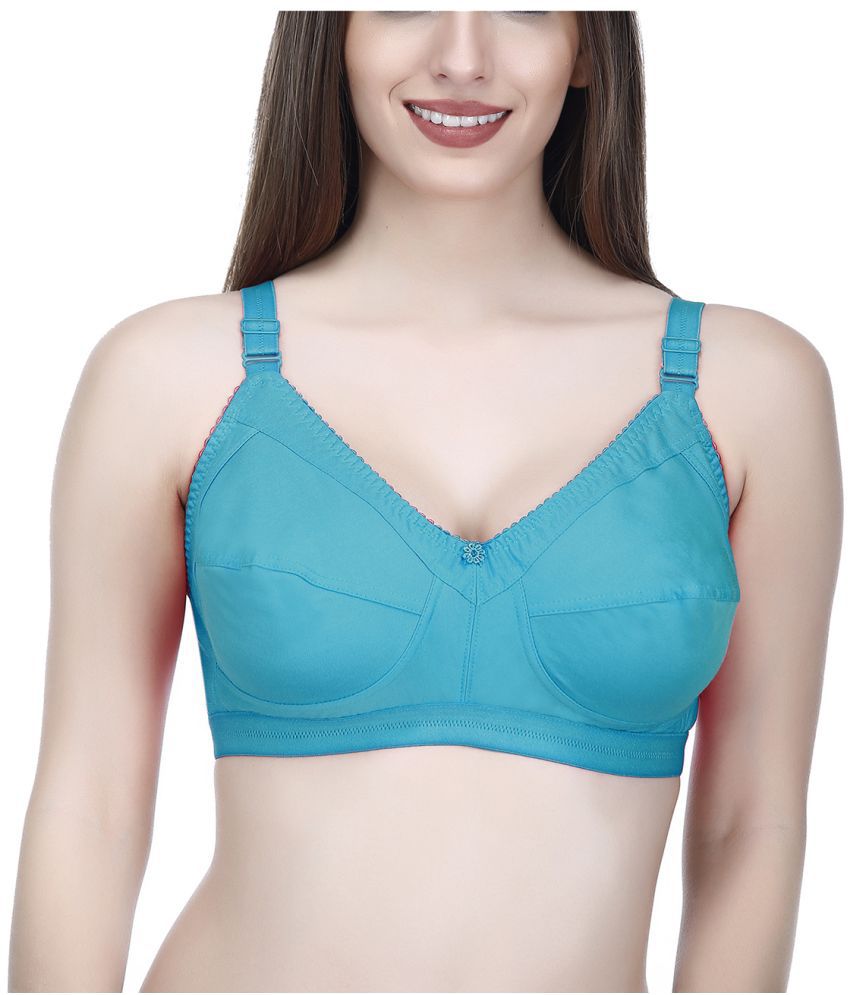     			Elina Teal Cotton Non Padded Women's Minimizer Bra ( Pack of 1 )