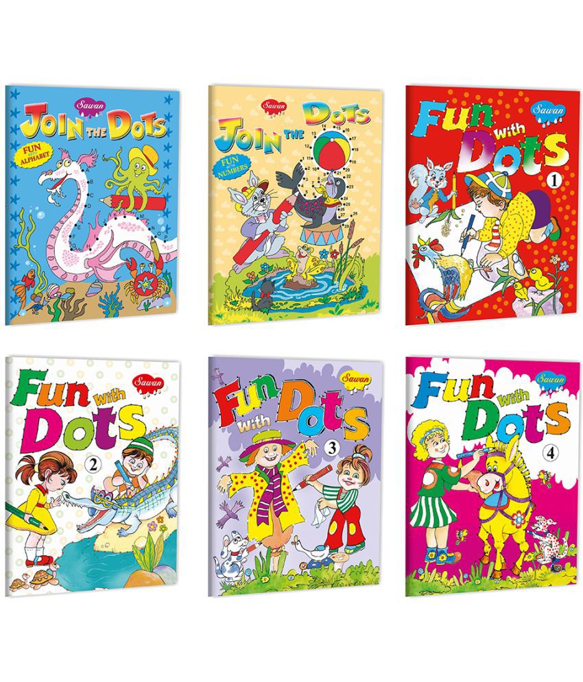     			Sawan Present Set Of 6 Book Fun With Dots| Join The Dots Fun With Alphabets, Join The Dots Fun With Numbers, Fun With Dots-1 To 4 (Pin Binding, Manoj Publications Editorial Board)