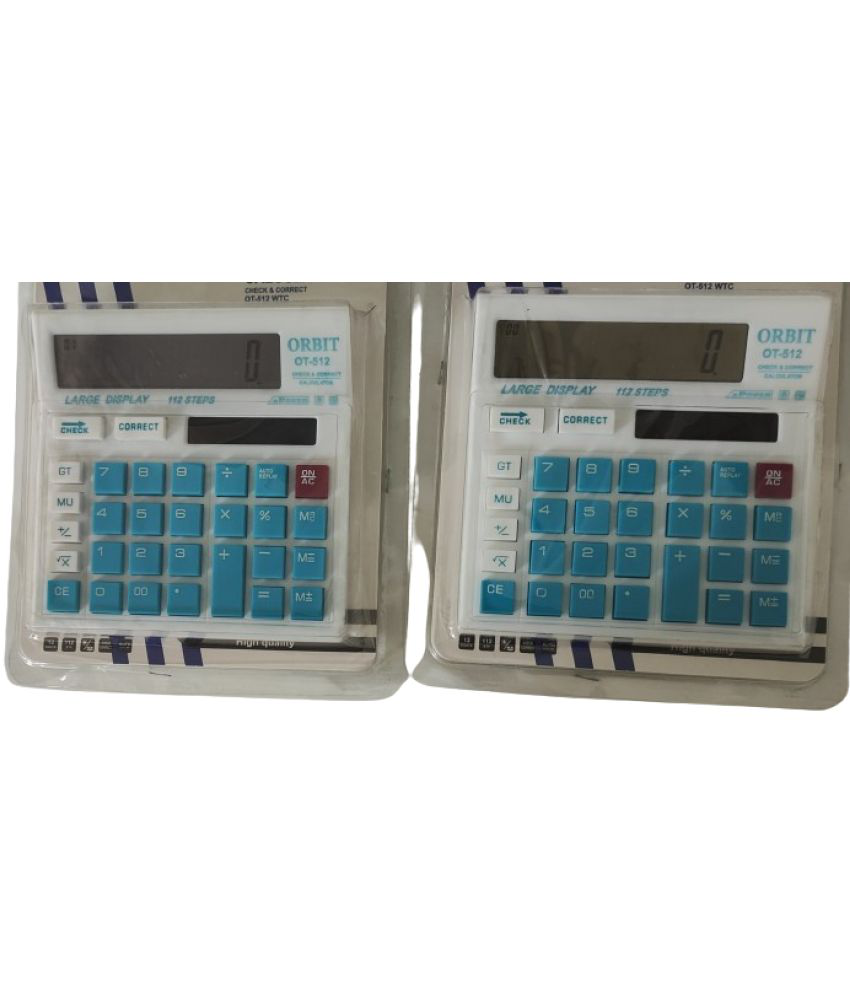     			339 B2 C BUY SMART- COMBO 2PC  BLUE   OT-512WT  CALCULATOR NEW  120 Steps Check & Correct 12 Digit Premium Desktop Calculator( PACK OF 2)
