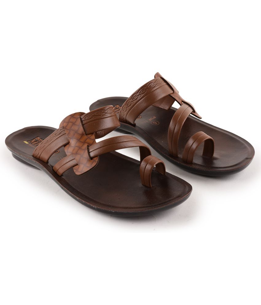     			Action Tan Men's Slide Flip Flop