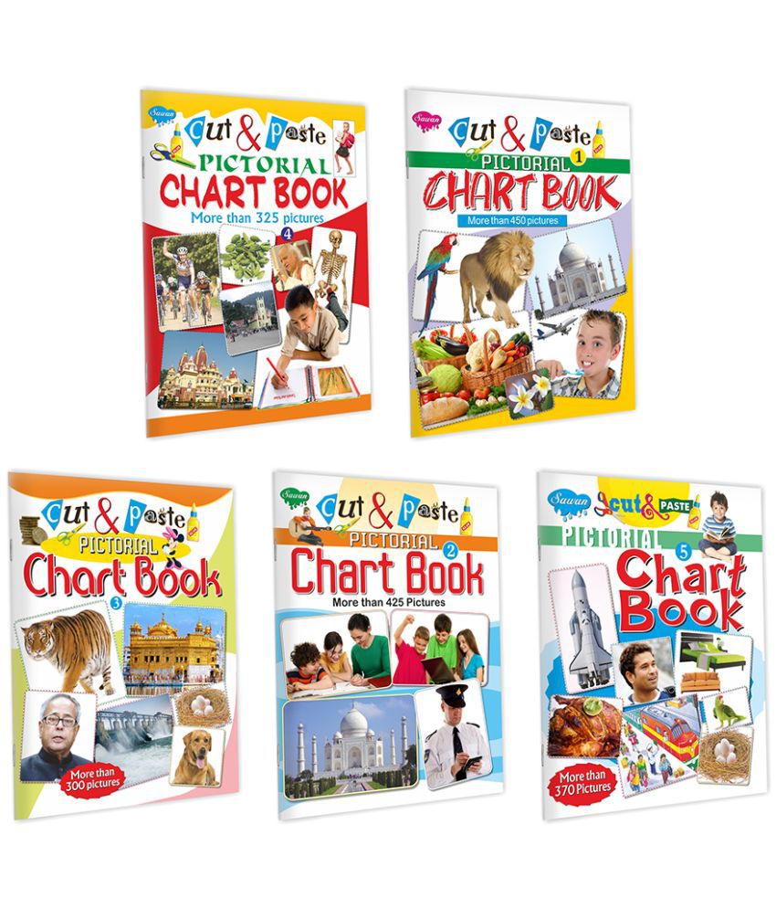     			Cut & Paste Pictorial Chart Book-1, 2, 3, 4, 5 | 5 Chart Books By Sawan (Paperback, Manoj Publications Editorial Board)