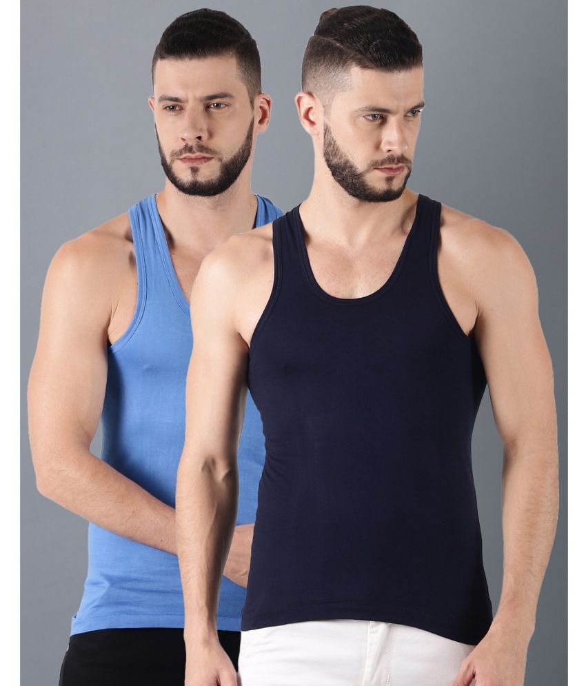     			Dollar Multi Cotton Men's Vest ( Pack of 2 )