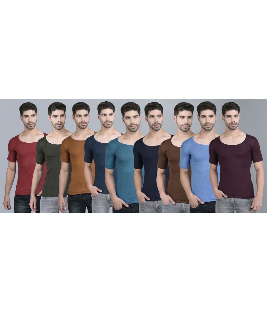     			Pack of 9 Dollar Multi Cotton Men's Vest