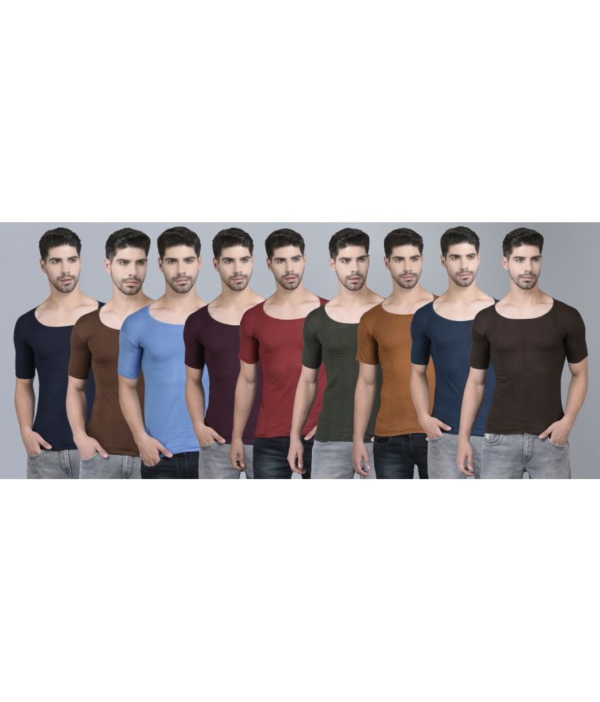     			Pack of 9 Dollar Multi Cotton Men's Vest