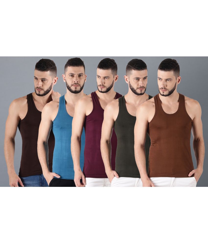     			Pack of 5 Dollar Multi Cotton Men's Vest