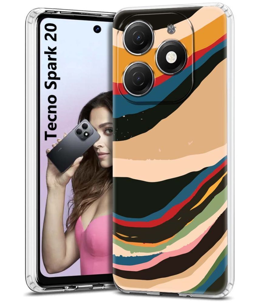     			Fashionury Multicolor Printed Back Cover Silicon Compatible For Tecno Spark 20 ( Pack of 1 )