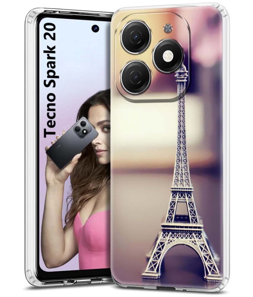     			Fashionury Multicolor Printed Back Cover Silicon Compatible For Tecno Spark 20 ( Pack of 1 )