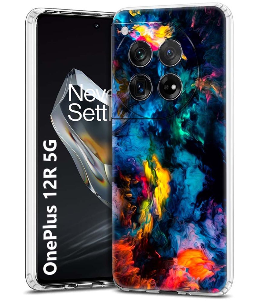     			Fashionury Multicolor Printed Back Cover Silicon Compatible For OnePlus 12R 5G ( Pack of 1 )