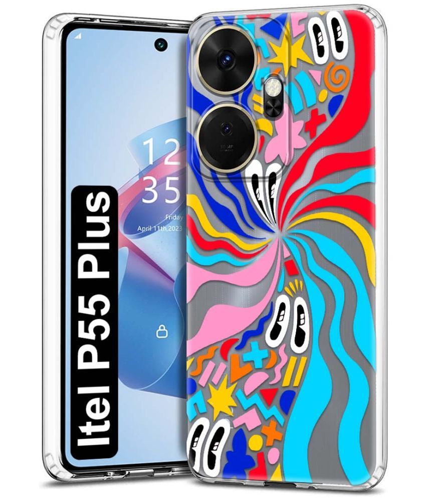     			Fashionury Multicolor Printed Back Cover Silicon Compatible For Itel P55 Plus ( Pack of 1 )