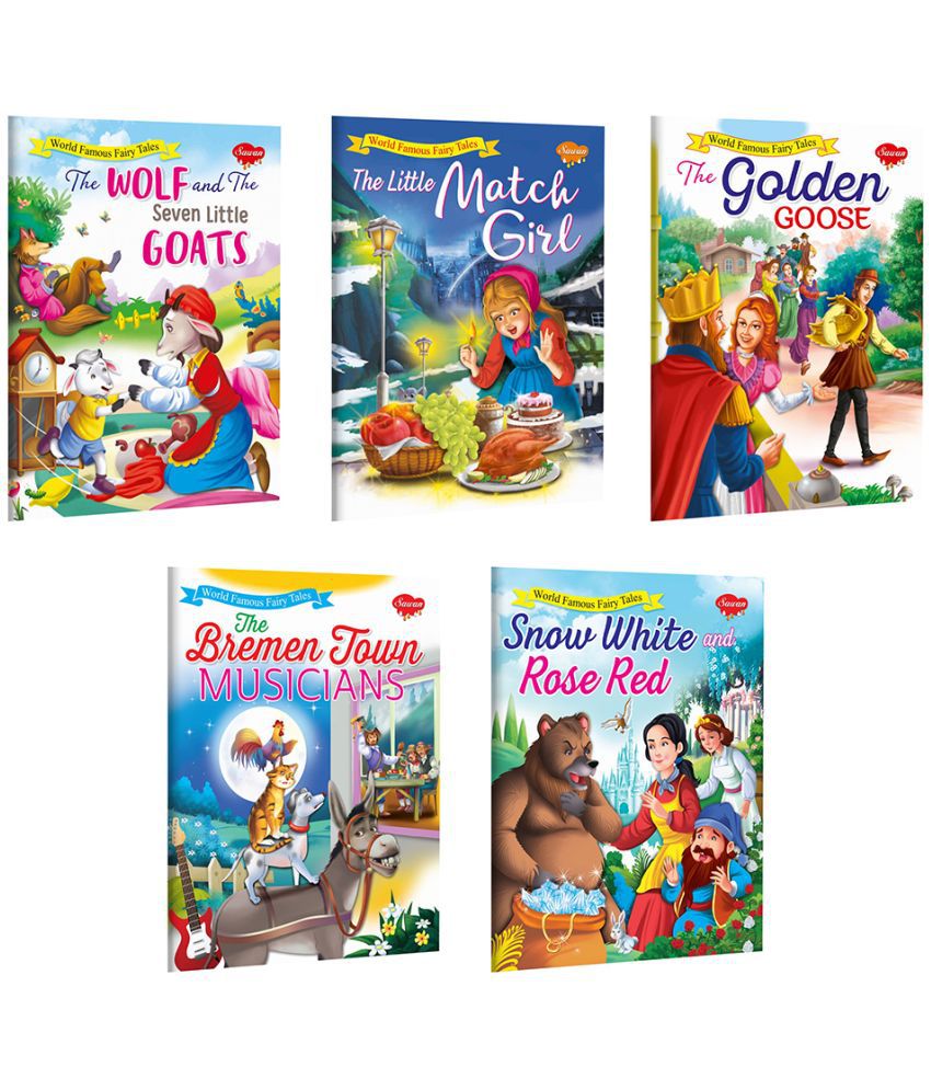     			The Wolf And The Seven Little Goats, The Little Match Girl, The Golden Goose, The Bremen Town Muscians, Snow White And Rose Red | 5 World Famous Story Books By Sawan (Paperback, Manoj Publications Editorial Board)