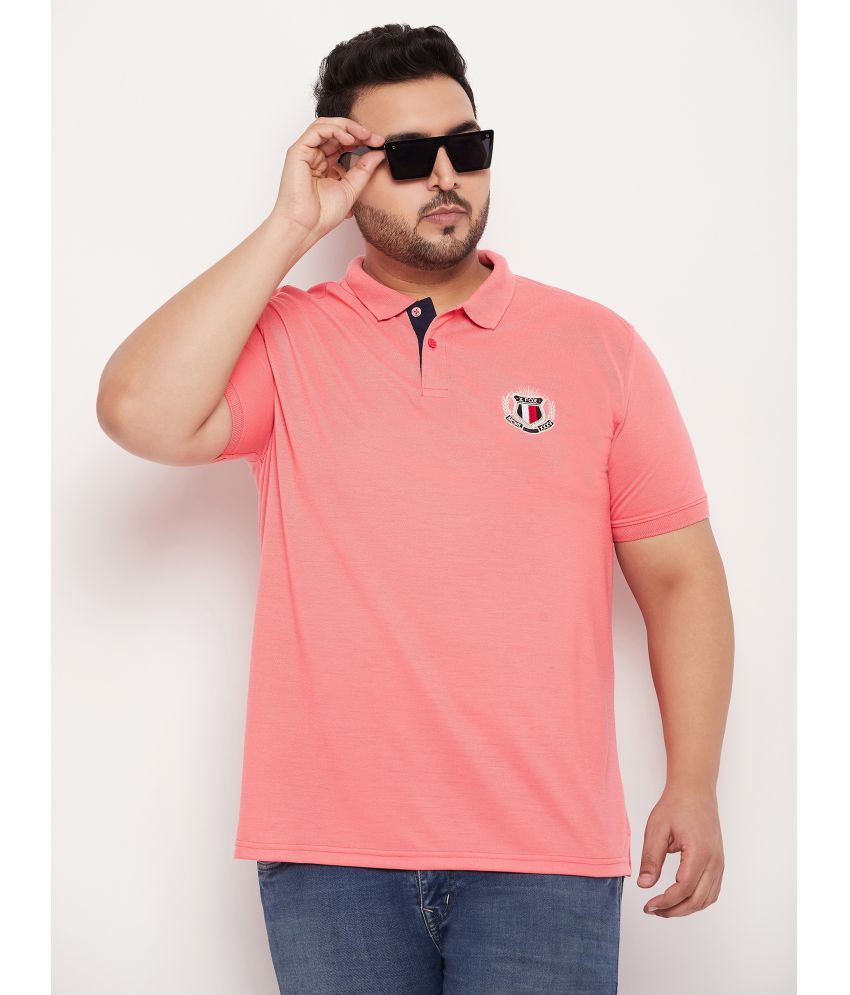     			XPLUMP Cotton Blend Regular Fit Solid Half Sleeves Men's Polo T Shirt - Coral ( Pack of 1 )