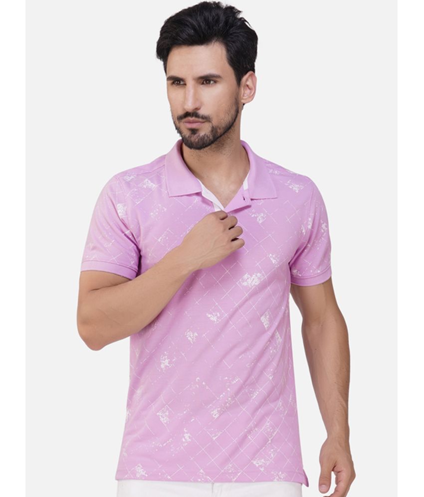     			XPLUMP Cotton Blend Regular Fit Printed Half Sleeves Men's Polo T Shirt - Purple ( Pack of 1 )