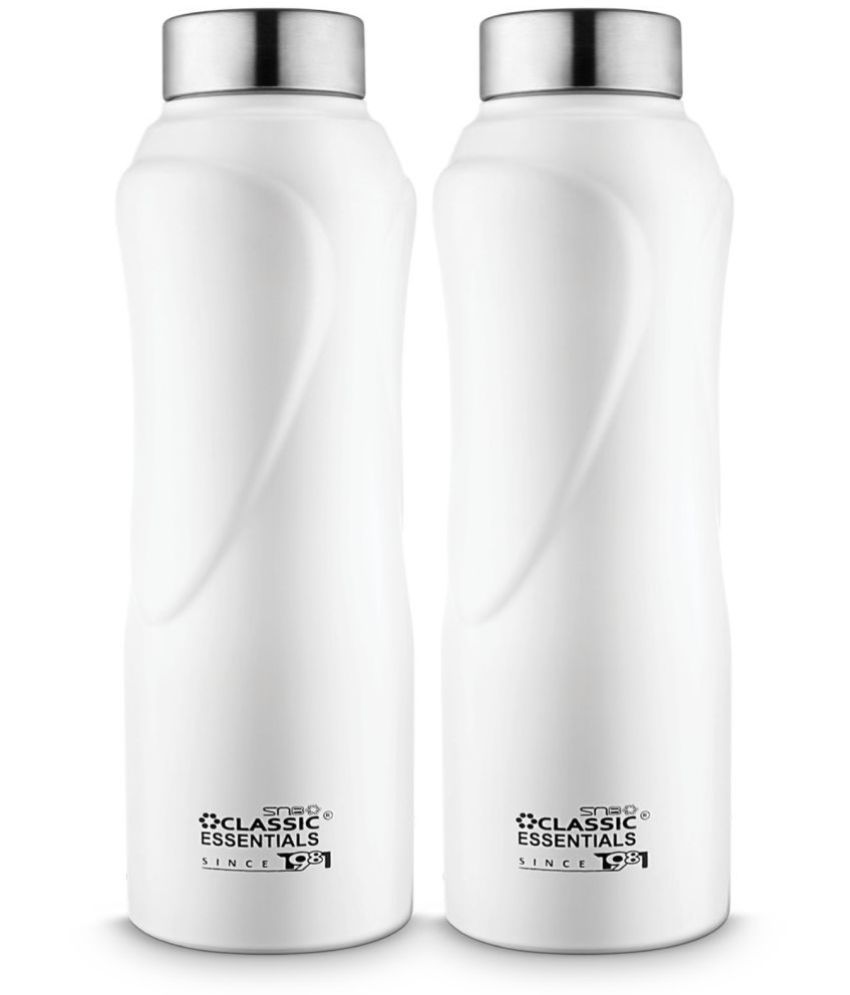    			Classic Essentials Puro Water Bottle White Fridge Water Bottle 1000 mL ( Set of 2 )