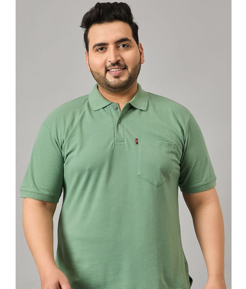    			Nyker Cotton Blend Regular Fit Solid Half Sleeves Men's Polo T Shirt - Green ( Pack of 1 )